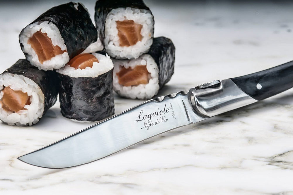 Tenedores para steak Laguiole Style de Vie Luxury Line Negro Ébano - 6 piezas