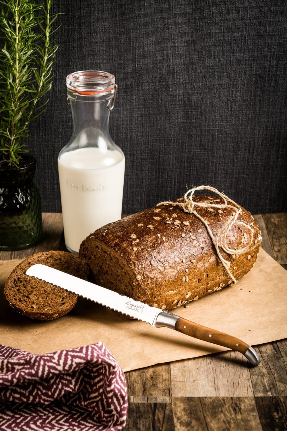 Laguiole Style de Vie Bread Knife Olive Wood