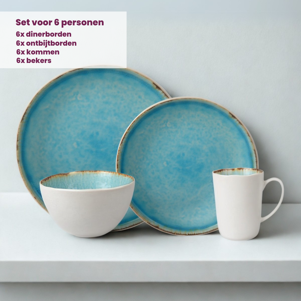 Cosy & Trendy Dinnerware Set Laguna Azzurro 24-piece / 6 people