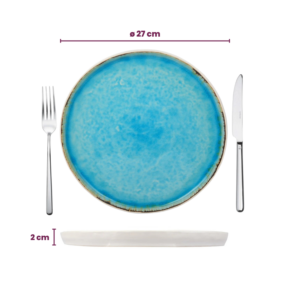 Cosy & Trendy Dinner Plates Laguna Azzurro ø 27 cm - 4 pieces