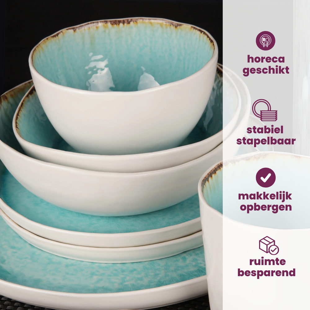 Cosy & Trendy Dinner Plates Laguna Azzurro ø 27 cm - 4 pieces