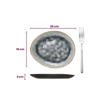 Cosy & Trendy Breakfast Plates / Dessert Plates - Laguna Blue Grey - 20 x 16 cm - 4 pieces