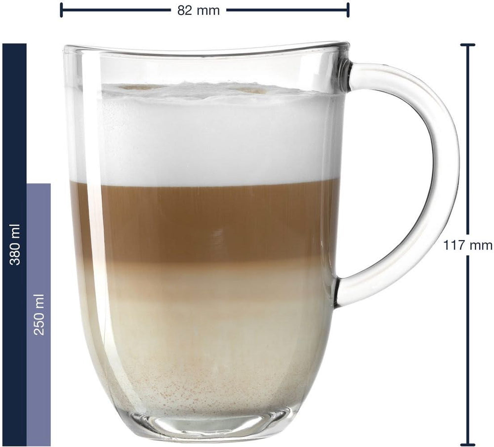 Leonardo Latte Macchiato Glasses Napoli 380 ml + 2 Spoons - Heat Resistant