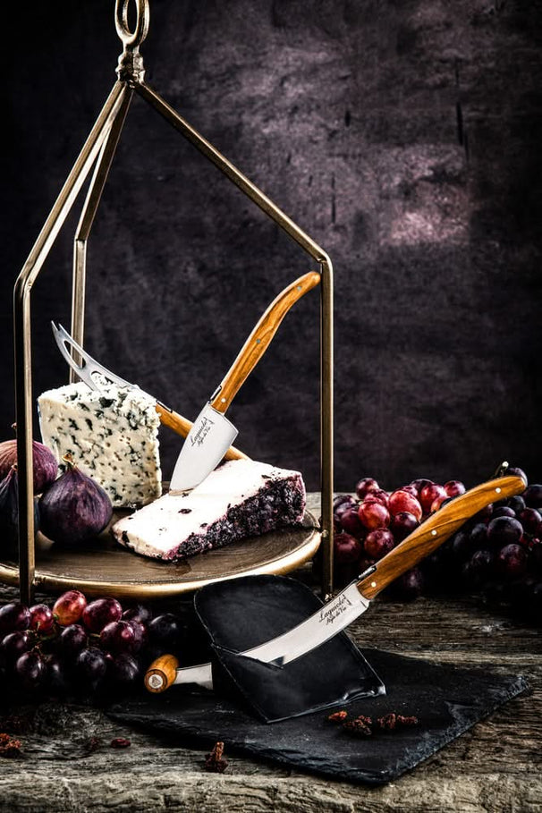 Set de cuchillos para queso Laguiole Style de Vie Línea de lujo Madera de olivo - 3 unidades