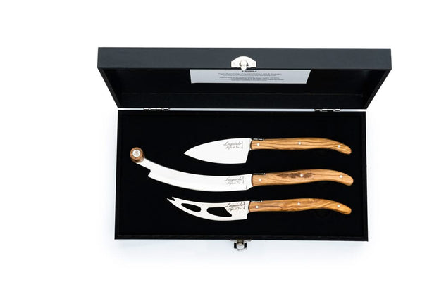 Set de cuchillos para queso Laguiole Style de Vie Línea de lujo Madera de olivo - 3 unidades