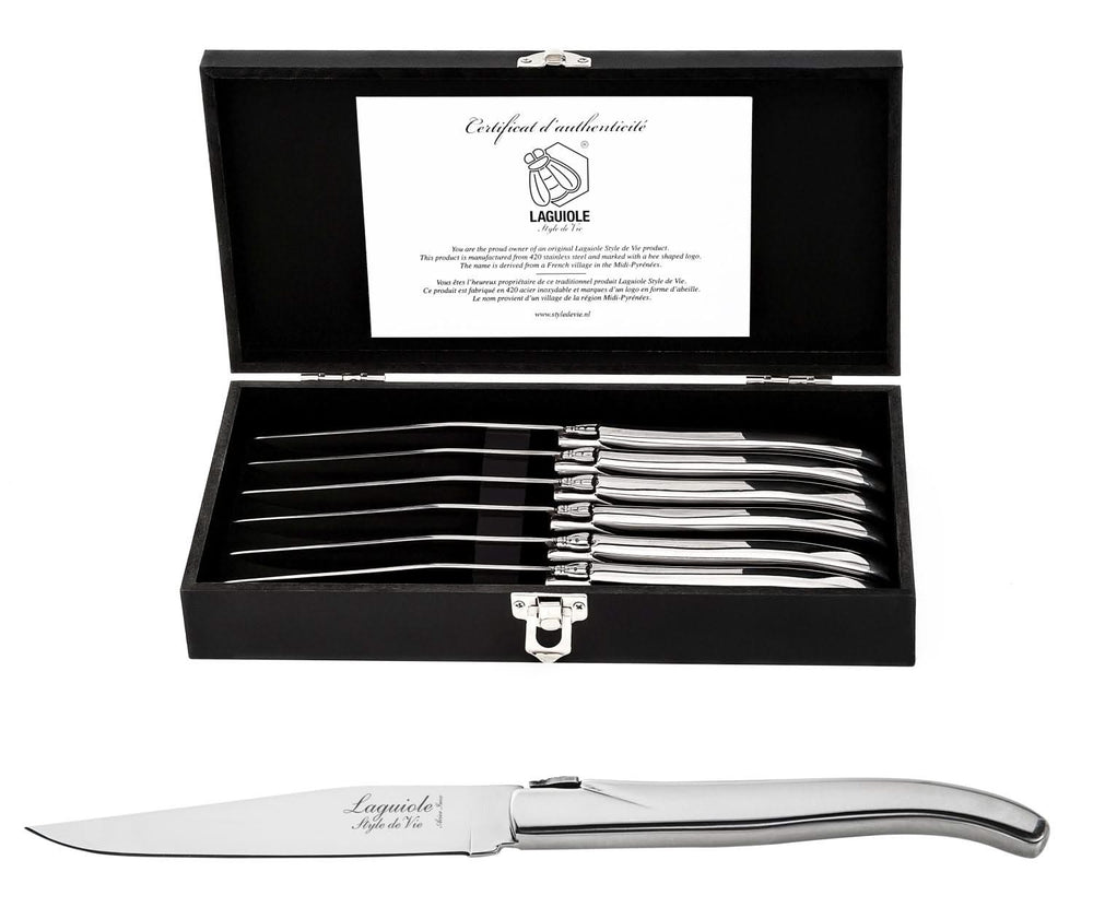 Laguiole Style de Vie Steak knives Luxury Line stainless steel - 6 pieces