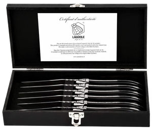 Cuchillos para steak Laguiole Style de Vie Luxury Line Negro Ébano - 6 piezas