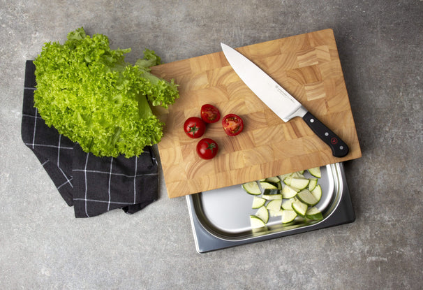 Continenta Cutting Board with Stainless Steel Drawer - Wood/Stainless Steel - 48 x 33 cm