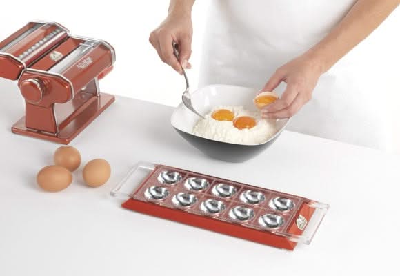 Marcato Máquina para raviolis con rodillo - Rojo - 10 compartimentos