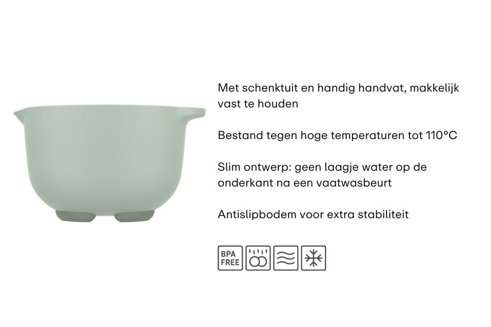 Mepal Set de Cuencos para Mezclar Chef It Nordic Sage 3 piezas - Cuenco 1.5 & 3 litros + Espátula