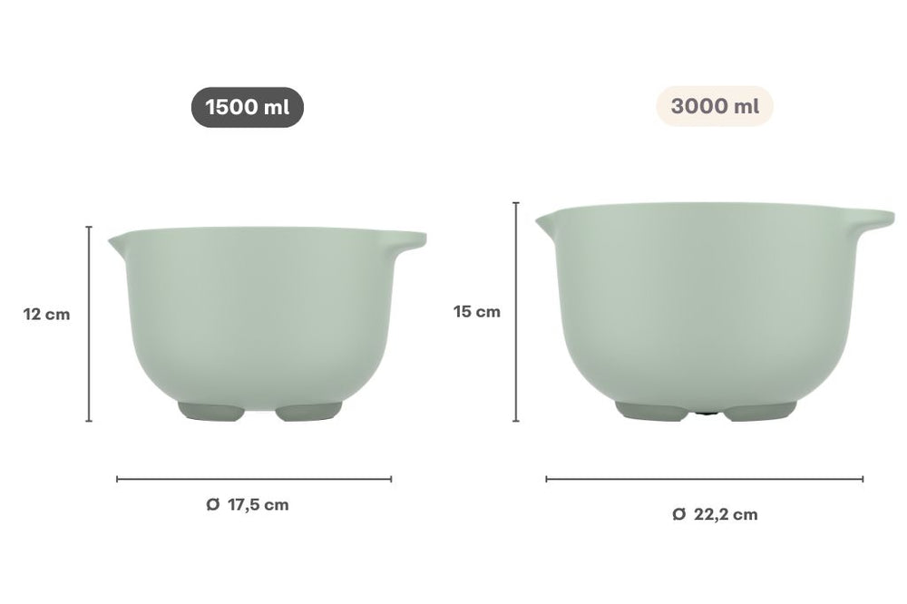 Mepal Set de Cuencos para Mezclar Chef It Nordic Sage 3 piezas - Cuenco 1.5 & 3 litros + Espátula