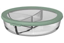 Mepal Glass Food Storage Container Cirqula Nordic Sage 3-Compartment - 1 liter