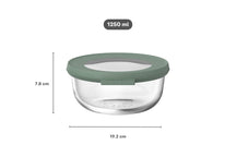 Mepal Glass Food Storage Container Cirqula Nordic Sage Round - 1.25 liter