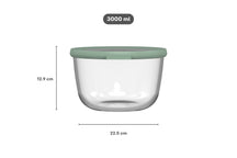 Mepal Glass Food Storage Container Cirqula Nordic Sage Round - 3 liters