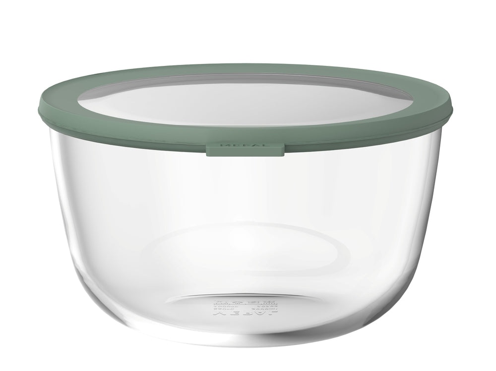 Mepal Glass Food Storage Container Cirqula Nordic Sage Round - 3 liters