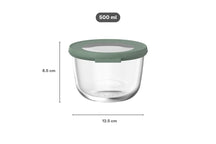 Mepal Glass Food Storage Container Cirqula Nordic Sage Round - 500 ml