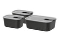Mepal Food Storage Containers EasyClip Nordic Black 3-piece - 2x 450 ml + 1 liter