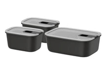 Mepal Food Storage Containers EasyClip Nordic Black 3-piece - 2x 450 ml + 1 liter
