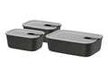 Mepal Food Storage Containers EasyClip Nordic Black 3-piece - 2x 700 ml + 1.5 liter