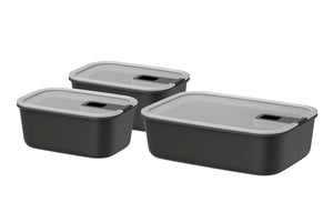 Mepal EasyClip recipientes de conservación Nordic Black 3 piezas - 2x 700 ml + 1.5 litros