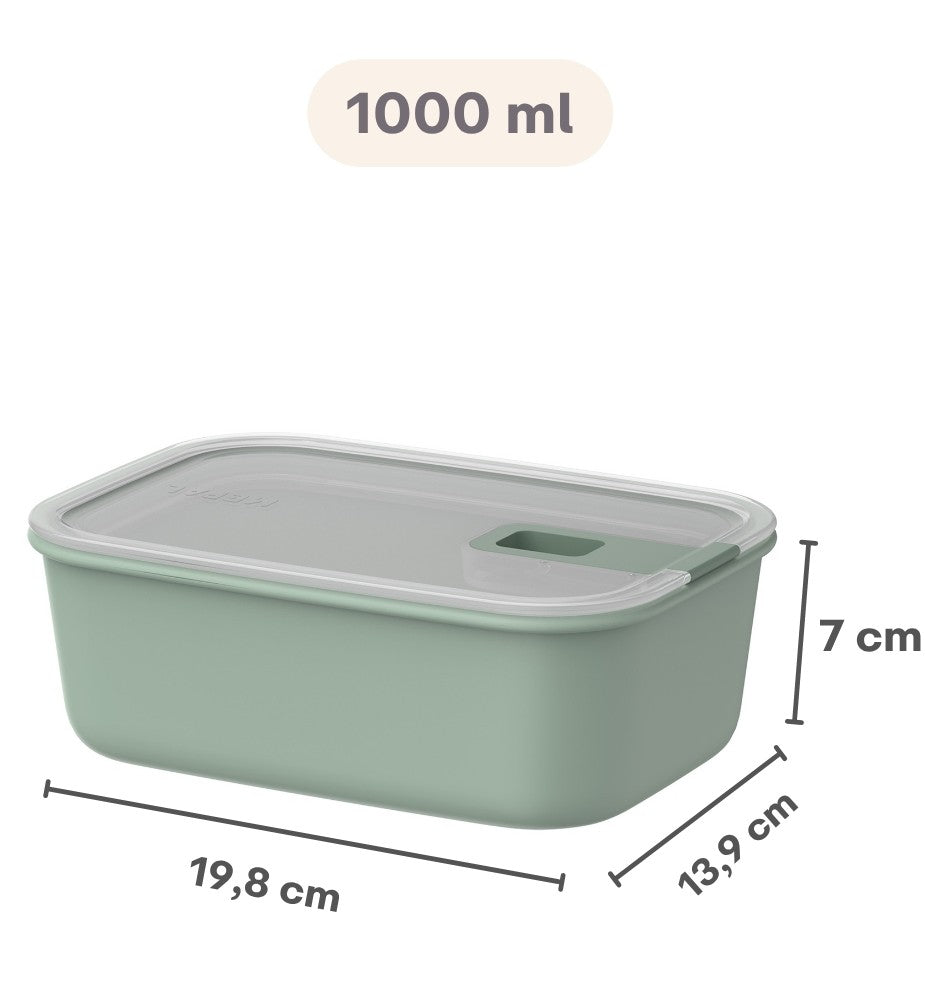 Mepal Food Storage Containers EasyClip Nordic Black 3-piece - 2x 450 ml + 1 liter