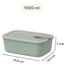 Mepal Food Storage Containers EasyClip Nordic Black 3-piece - 2x 450 ml + 1 liter