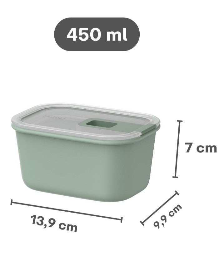 Mepal Food Storage Containers EasyClip Nordic Black 3-piece - 2x 450 ml + 1 liter