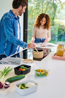 Mepal Food Storage Containers EasyClip Nordic Black 3-piece - 2x 450 ml + 1 liter