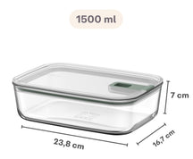 Mepal Oven Dish / Lasagna Dish with Lid EasyClip Nordic Sage - Glass - 1.5 Liter