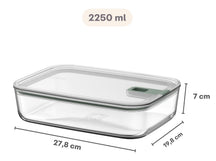 Mepal Fuente de horno / Fuente para lasaña con tapa EasyClip Nordic Sage - Vidrio - 2.25 litros