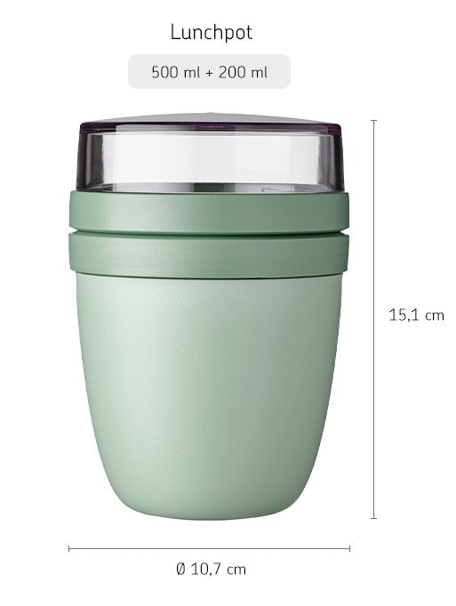 Mepal Yoghurt Cup / Lunch Pot Ellipse Vivid Mauve - 500 ml + 200 ml