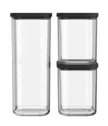Mepal Modula Storage Jars Set Black 3-Piece