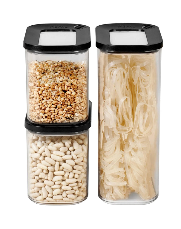 Mepal Modula Storage Jars Set Black 3-Piece