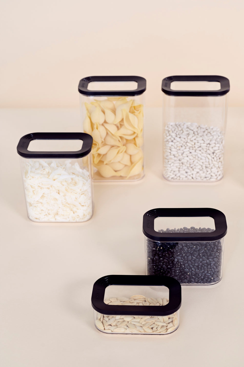 Mepal Modula Storage Jars Set Black 3-Piece