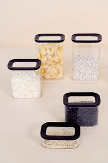 Mepal Modula Storage Jars Set Black 3-Piece