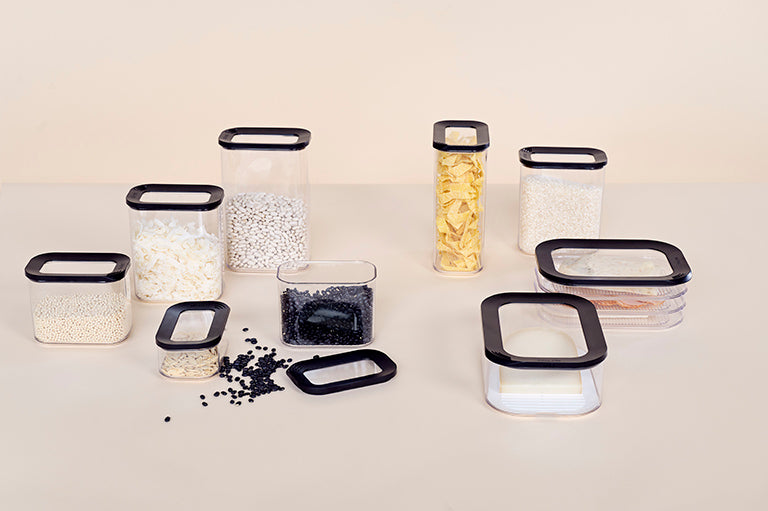 Mepal Modula Storage Jars Set Black 3-Piece