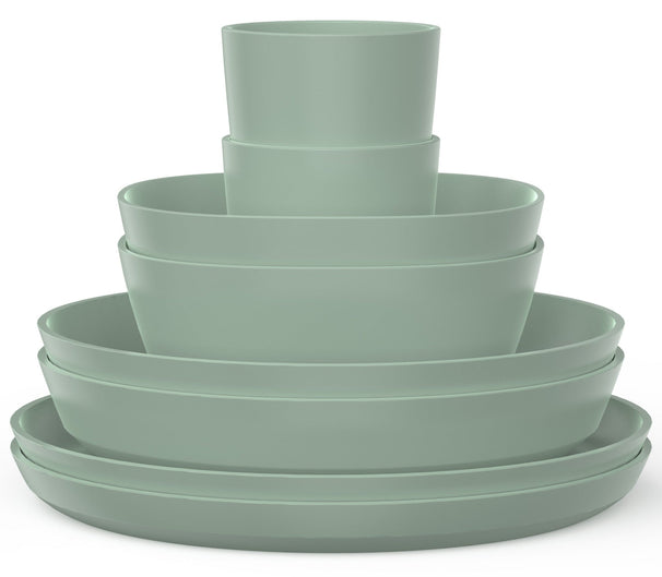 Mepal Dinnerware Set Silueta Nordic Sage 8-piece / 2 persons - 2 plates, 2 deep plates, 2 bowls and 2 cups