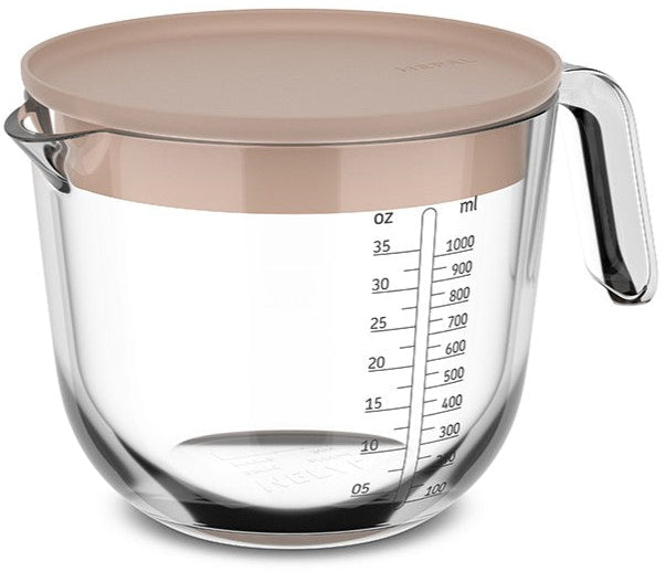 Mepal Jarra Medidora de Cristal Chef It Chalk - con Tapa - 1 litro