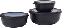 Mepal Contenedores Cirqula Nordic Black Redondos 3 piezas - 350 ml + 750 ml + 1.25 litros