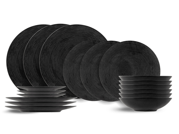Juego de vajilla Cosy & Trendy Merio 18 piezas / 6 personas - 6 platos de cena, 6 platos de desayuno y 6 platos hondos