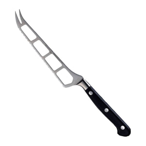 Messermeister Tomatenmes Kaasmes Meridian Elite 13 cm met zwart heft, vrijstaand op witte achtergrond