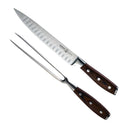 Messermeister Juego para trinchar Avanta Madera Pakka 2 piezas - Cuchillo para carne con alveolos y tenedor trinchador