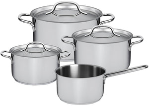 Juego de ollas Sola Mirage 4 piezas Acero inoxidable - Olla de cocina ø 16, 18, 20 cm y cazo ø 16 cm - apto para todas las fuentes de calor