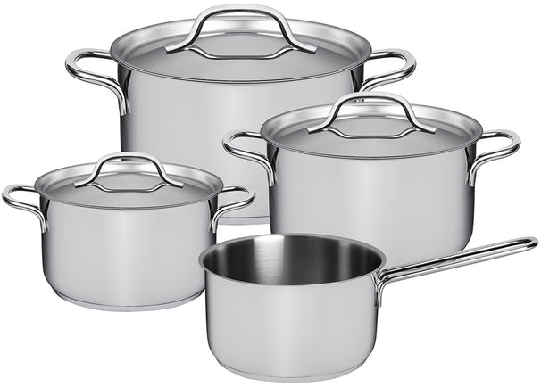 Sola Cookware Set Mirage - Stainless Steel - Cooking Pots ø 16, 18, 20 cm & Saucepan ø 16 cm - Induction Suitable - 4 Piece