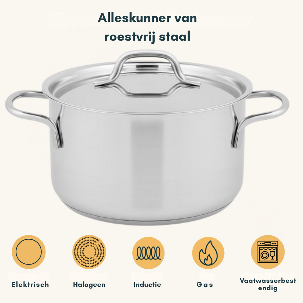 Juego de ollas Sola Mirage 4 piezas Acero inoxidable - Olla de cocina ø 16, 18, 20 cm y cazo ø 16 cm - apto para todas las fuentes de calor