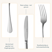 Sola Cutlery Set Dutch Smooth - 18/10 Stainless Steel - 100 pieces / 12 people