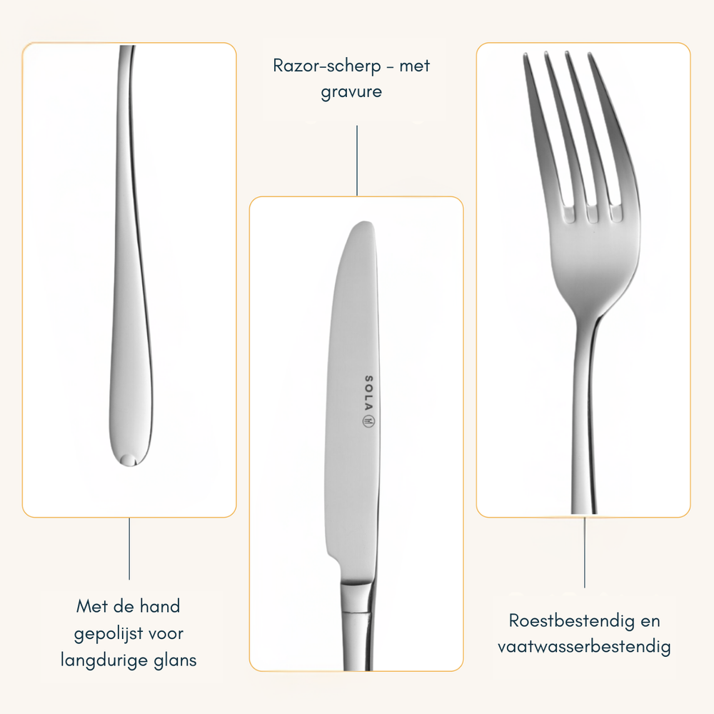 Sola Cutlery Set Fleurie - 18/10 Stainless Steel - 100 pieces / 12 people