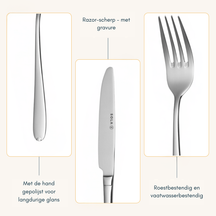 Sola Cutlery Set Fleurie - 18/10 Stainless Steel - 100 pieces / 12 people