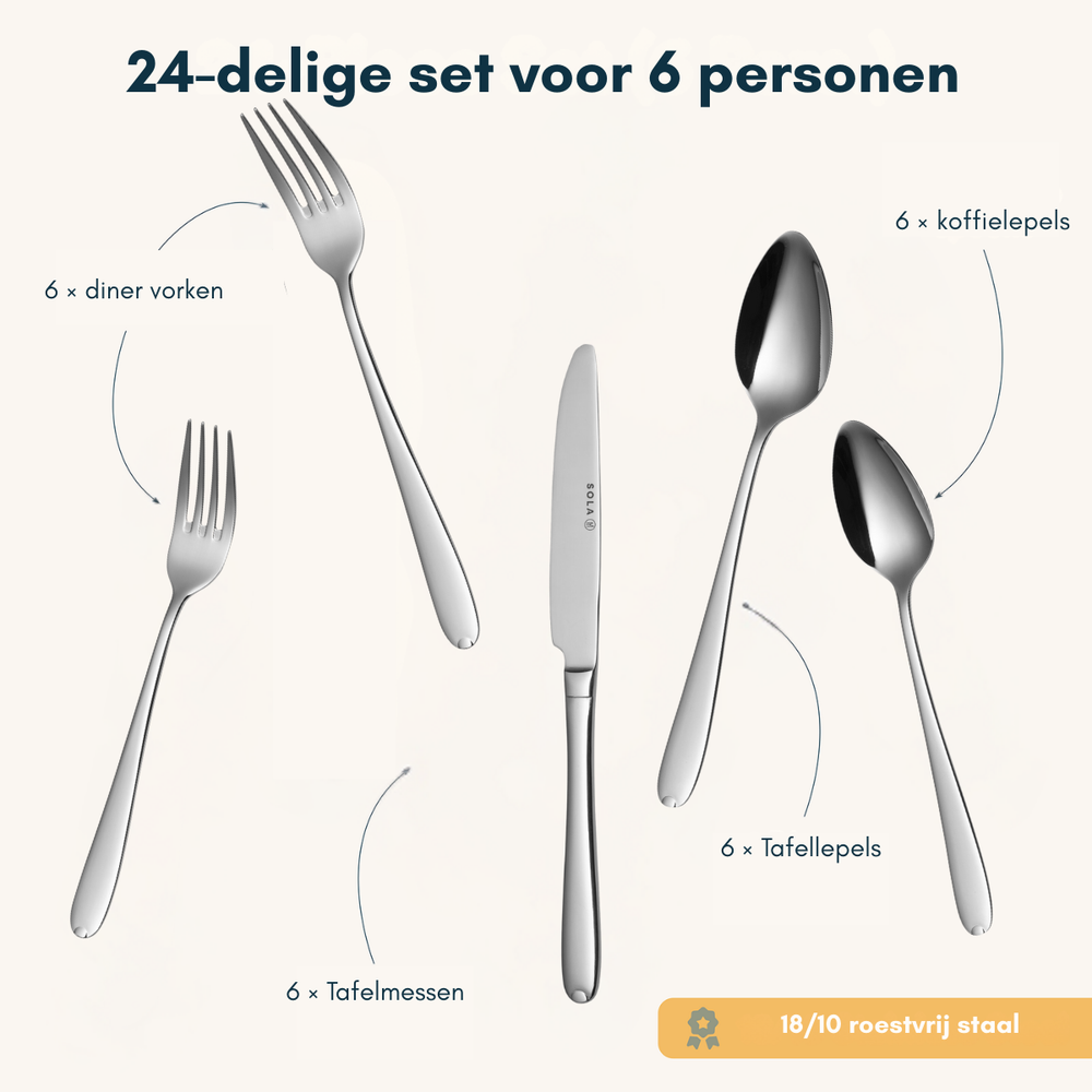 Sola Cutlery set Fleurie - 24 pieces / 6 persons
