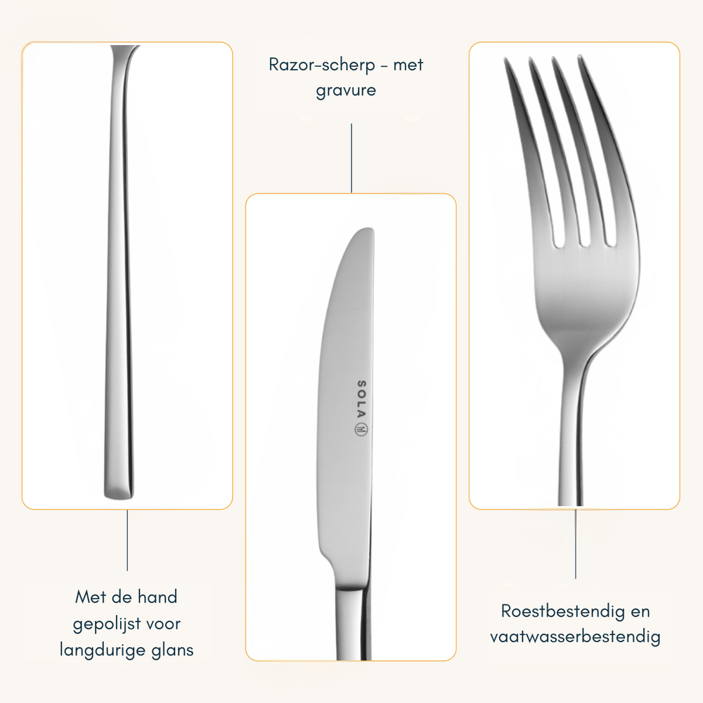 Sola Cutlery Set Luxor - 18/10 Stainless Steel - 100 pieces / 12 people